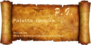 Paletta Ignácia névjegykártya